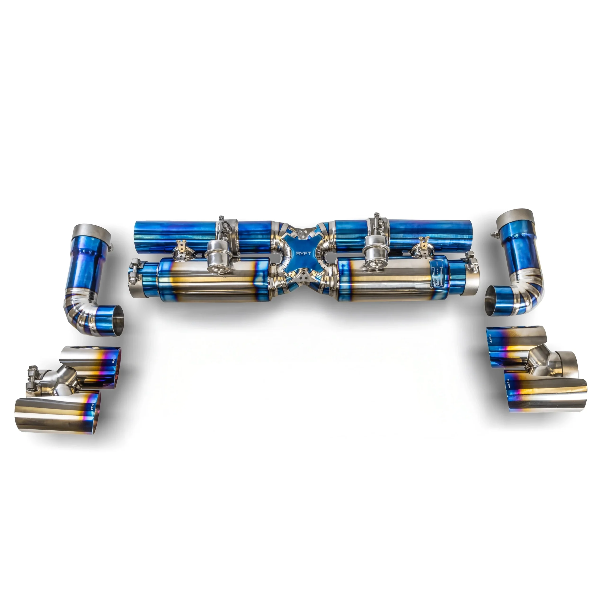 32-40-0003_1_a82370b9-66dc-4635-a5da-1fcbc211682a Porsche (991) 911 Turbo - Titanium Performance Exhaust w/ Blue Titanium Tips - Image 1